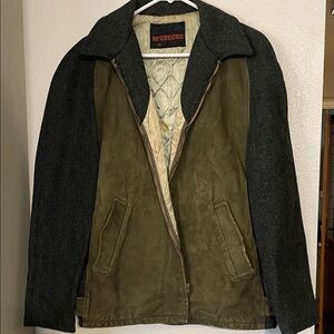 Vintage McGregor Men's Olive and Charcoal Field Jacket